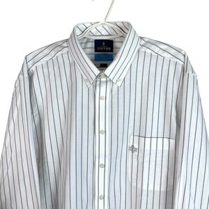 NEW Stafford Mens‎ Coolmax Slim Fit Button Down Shirt XL 17-17.5 32-33 Striped